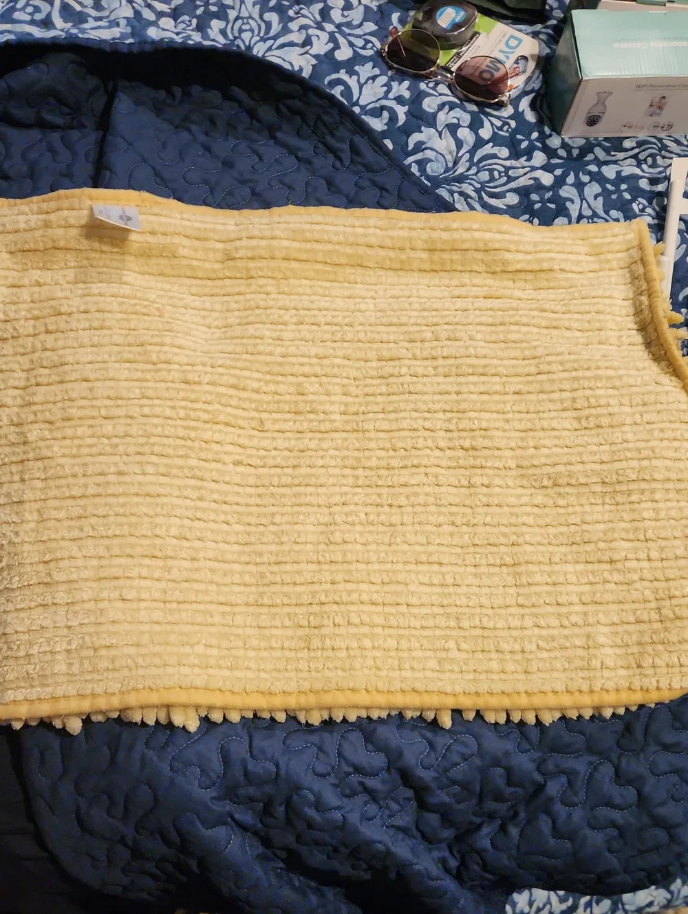 Plush Yellow Chenille Bath Rug Set - Soft Absorbent Floor Mats, Harbor Estate